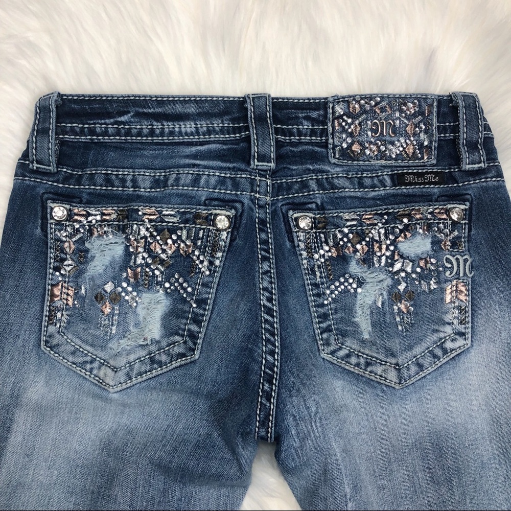 Women Miss me bling back pocket size 25 skinny